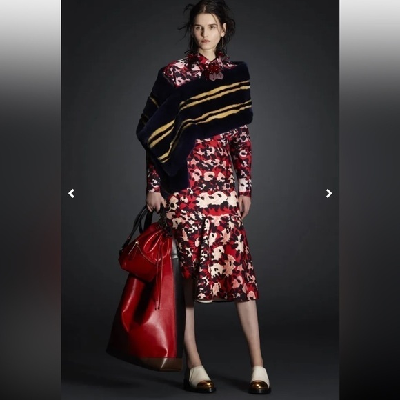 Marni Stampe Bright Pink Silk Dress in Raspberry Watercolor Floral Sz 38 - Picture 15 of 15